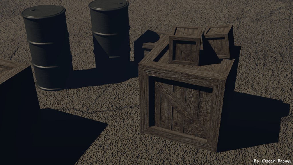 Wooden Box Low Poly preview image 2